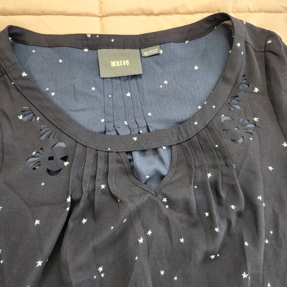 Maeve Anthropologie Teni blue star laser cut blouse top shirt - Picture 11 of 12